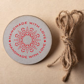 Mandala met Handmade with Love quote Rubberstempel