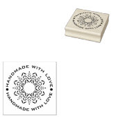Mandala met Handmade with Love quote Rubberstempel (Gestempeld)