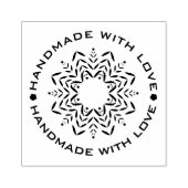 Mandala met Handmade with Love quote Rubberstempel (Afrduk)