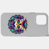 Mandala met schattig harig kattenportret Case-Mate iPhone case (Achterkant (horizontaal))