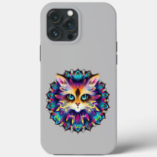 Mandala met schattig harig kattenportret Case-Mate iPhone case