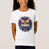 Mandala met schattig harig kattenportret t-shirt (Voorkant)