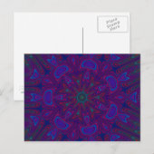 Mandala met sterren en harten in Paars, blauw, roo Briefkaart (Voorkant / Achterkant)