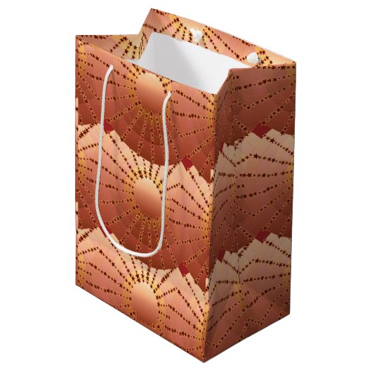 Mandala met sterren - kopersverzadigingsgradiënt medium cadeauzakje (Voorkant Gekanteld)