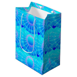 Mandala met sterren - turquoise satijnen verloop medium cadeauzakje