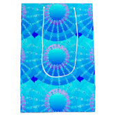 Mandala met sterren - turquoise satijnen verloop medium cadeauzakje (Achterkant)