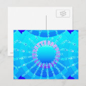 Mandala met sterren - turquoise satin gradiënt briefkaart (Voorkant / Achterkant)