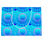 Mandala met sterren - turquoise satin gradiënt large cadeautasje (Voorkant)