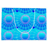 Mandala met sterren - turquoise satin gradiënt large cadeautasje (Achterkant)