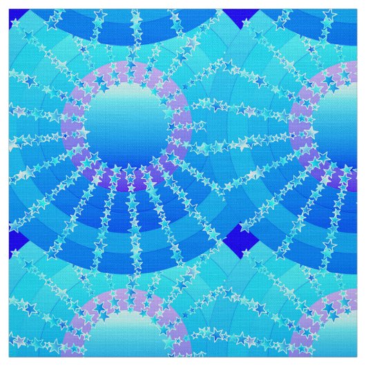 Mandala met sterren - turquoise satin gradiënt stof (Swatch)