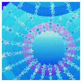 Mandala met sterren - turquoise satin gradiënt stof (Close Up)