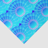 Mandala met sterren - turquoise satin gradiënt tissuepapier (Detail)
