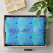 Mandala met sterren - turquoise satin gradiënt tissuepapier (Geschenk)