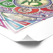 Mandala met vier handen foto afdruk (Hoek)