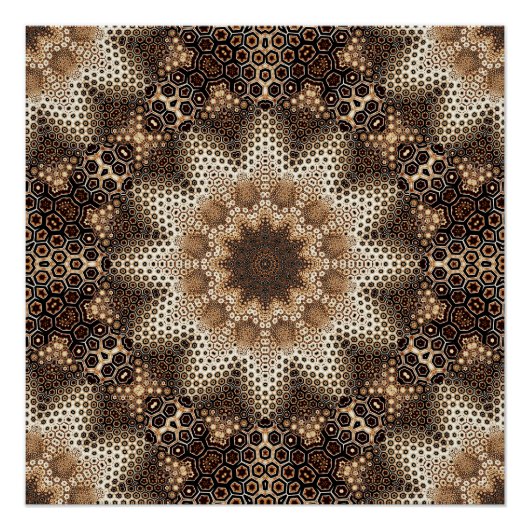 Mandala met zeshoekige elementen perfect poster (Voorkant)