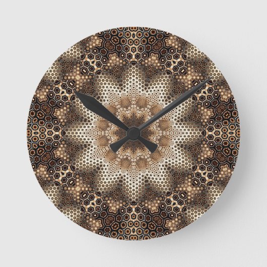Mandala met zeshoekige elementen ronde klok (Voorkant)