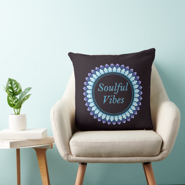 Mandala met zielvolle trillingen kussen (Stoel)