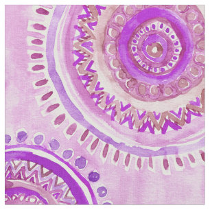 MANDALA MINDSET Paars Boho Waterverf Patroon Stof