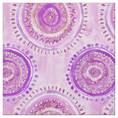 MANDALA MINDSET Paars Boho Waterverf Patroon Stof (Swatch)