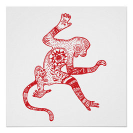 Mandala Monkey Poster Papier Print
