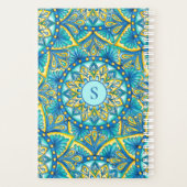 Mandala Monogram Blue Floral Turquoise Pattern Planner (Achterkant)