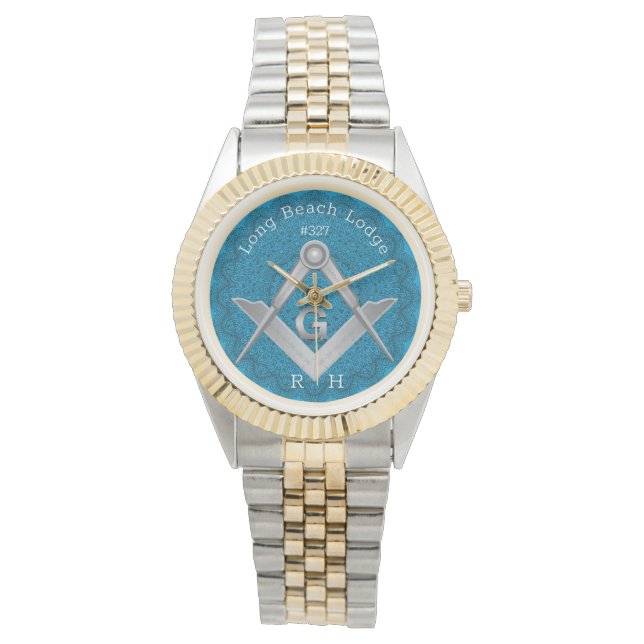 Mandala Monogram Masonic Lodge Watch Horloge (Voorkant)