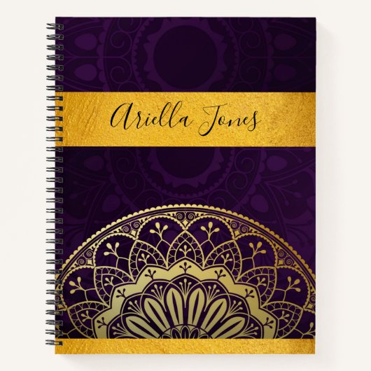 Mandala Monogram Metallic Gold Name Journal Notitieboek (Voorkant)