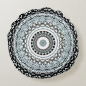 Mandala monsters 2 rond kussen (Achterkant)