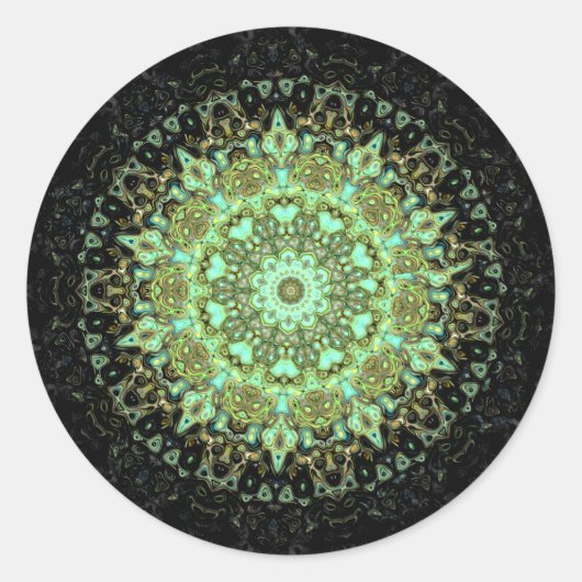 Mandala monsters ronde sticker (Voorkant)