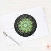 Mandala monsters ronde sticker (Envelop)