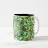 Mandala monsters tweekleurige koffiemok (Voorkant rechts)