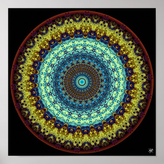 Mandala monsters (uil, gorilla's en homunculi) poster (Voorkant)