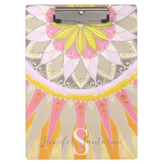 Mandala Morning Sun Fashionable Clipboard Klembord (Voorkant)