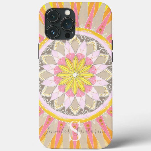Mandala Morning Sun Monogrammed iPhone case (Achterkant)