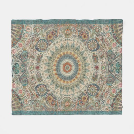 Mandala Mosaic Fleece Blanket (Voorkant (Horizontaal))
