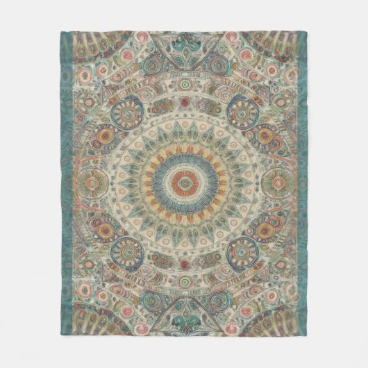 Mandala Mosaic Fleece Blanket Deken (Voorkant)