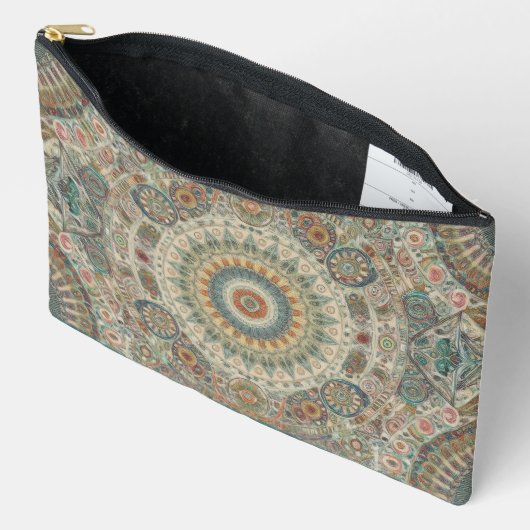 Mandala Mosaic Zippered Pouch Etui (Open)