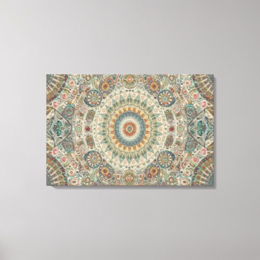 Mandala Mozaïek Wall Art Canvas Afdruk (Voorkant)