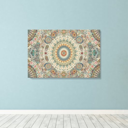 Mandala Mozaïek Wall Art Canvas Afdruk (Insitu (Houten vloer))