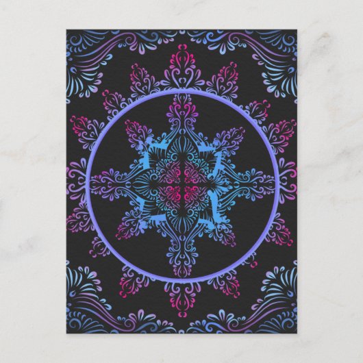 Mandala Nachtbloem Briefkaart (Voorkant)