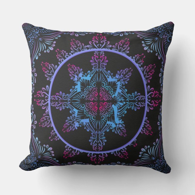 Mandala Nachtbloem Kussen (Voorkant)
