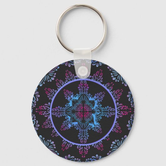 Mandala Nachtbloem Sleutelhanger (Voorkant)
