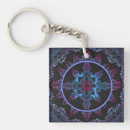 Mandala Nachtbloem Sleutelhanger (Voorkant)