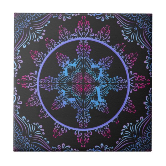 Mandala Nachtbloem Tegeltje (Voorkant)