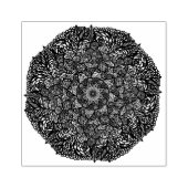 Mandala Nature Floral Bold Blue Floral Geometry  Rubberstempel (Afrduk)