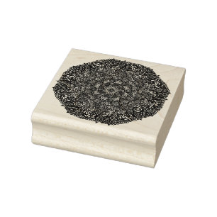 Mandala Natuur Bloemrijke Krachtige Blauwe Bloemig Rubberstempel