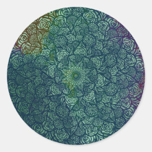Mandala Natuur Floral Ronde Sticker