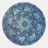 Mandala Natuur Floral Ronde Sticker (Voorkant)