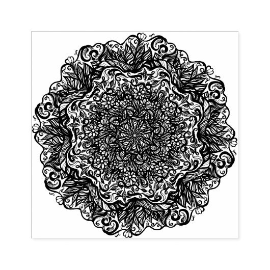 Mandala Natuur Floral Rubberstempel (Afrduk)