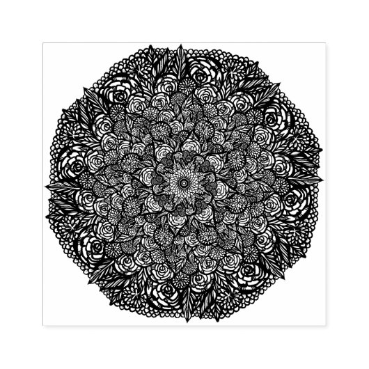 Mandala Natuur Floral Rubberstempel (Afrduk)